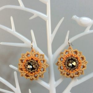 Glass cabochon earrings