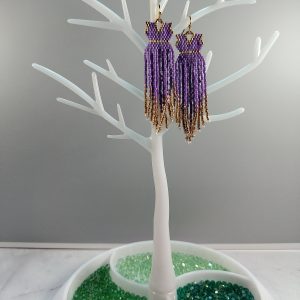 Brick stitch dress earrings