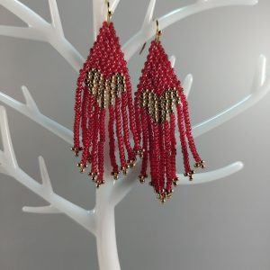 Brick stitch heart earrings