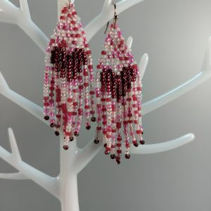 Brick stitch heart earrings