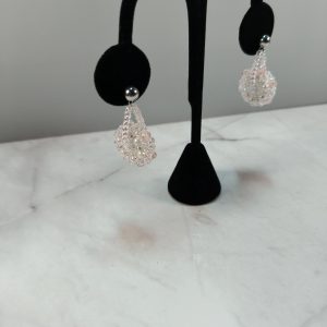 Crystal and pearl donut earrings