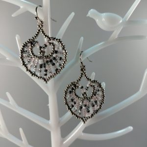 Beaded owl earrings