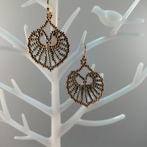Beaded owl earrings