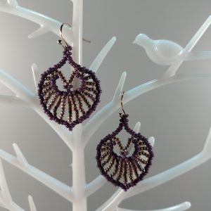 Beaded owl earrings