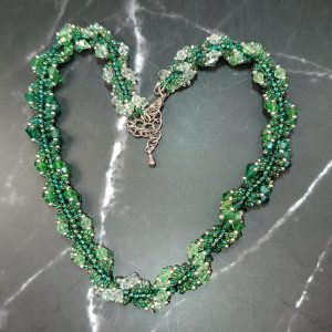 Green bicone necklace