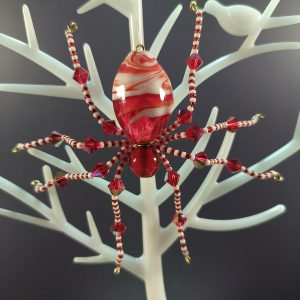 Red and white Spider ornament