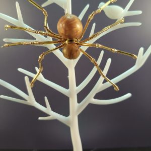 Gold polymer clay Spider ornament