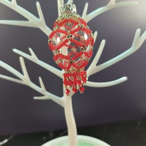 Small red beaded ornament