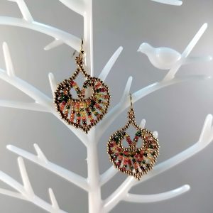 Beaded owl earrings