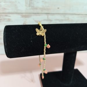 Gold with flowers anklet