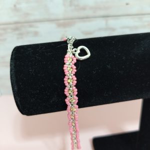 Pink beaded anklet