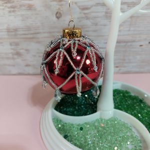 Silver and Red Christmas ornament