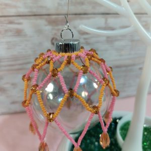 Pink and orange Christmas ornament