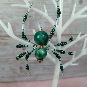 Green polymer clay Christmas spider